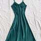 Elegant Women's Nightdress Sexy Comfortable Long Slip Dress Solid Color Pajamas For Women