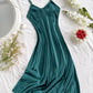 Elegant Women's Nightdress Sexy Comfortable Long Slip Dress Solid Color Pajamas For Women