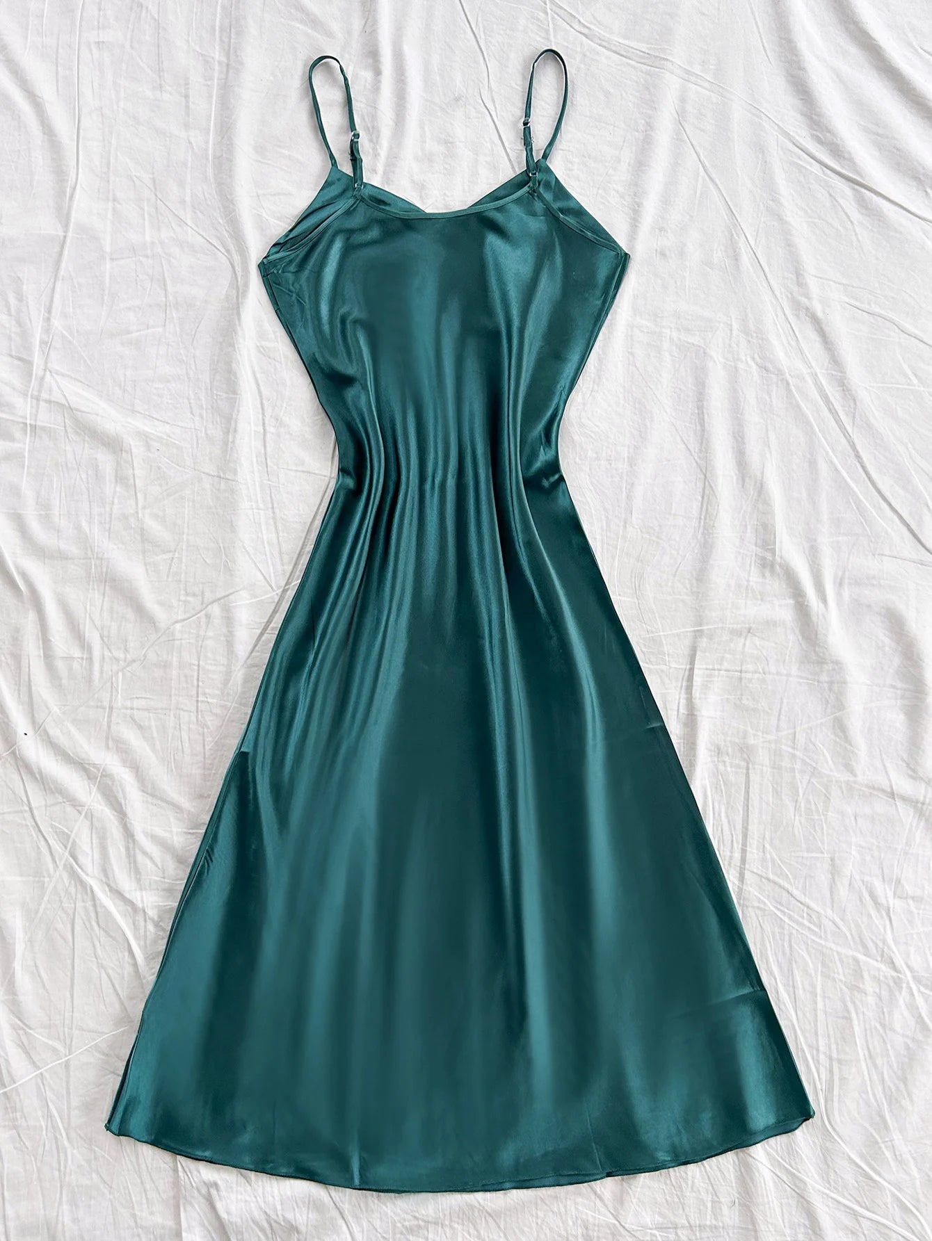Elegant Women's Nightdress Sexy Comfortable Long Slip Dress Solid Color Pajamas For Women