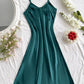Elegant Women's Nightdress Sexy Comfortable Long Slip Dress Solid Color Pajamas For Women